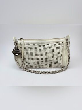 CHANEL Caviar Perforated Pulley Shoulder Bag
White